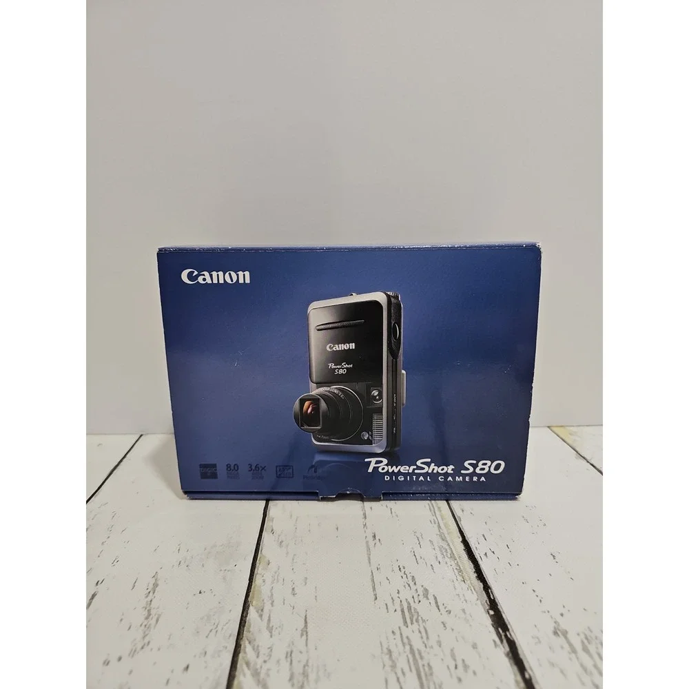 Canon PowerShot S80 8.0MP Digital Camera - Black And Silver - New Battery